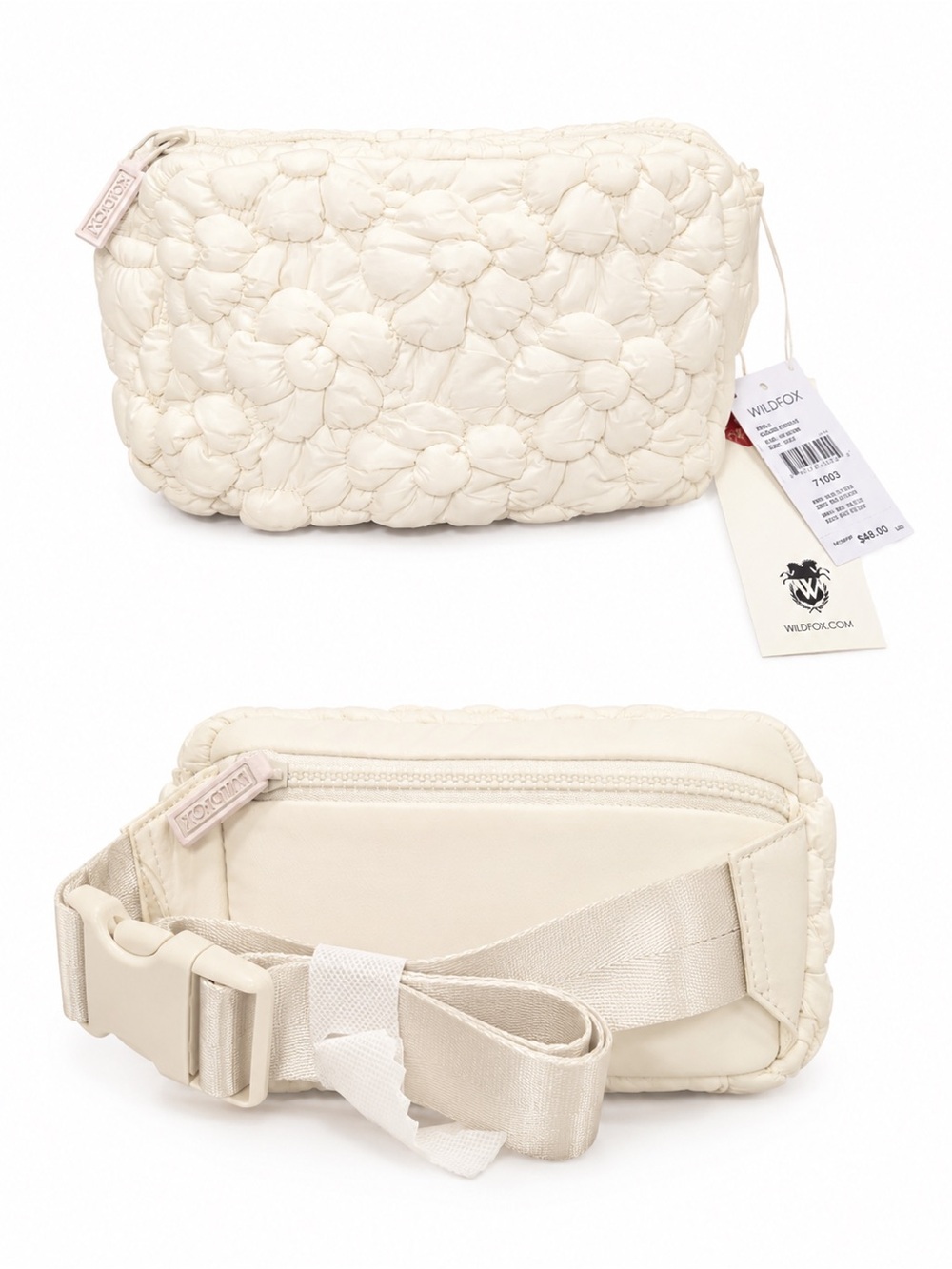 Wildfox White Quilted Floral Belt Bag